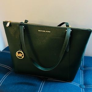 Michael Kors Saffiano leather tote - dark green